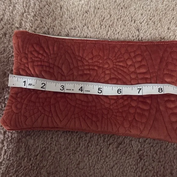 Set of Quilted Velvet Terracotta Pouches 4 Total - Picture 8 of 14